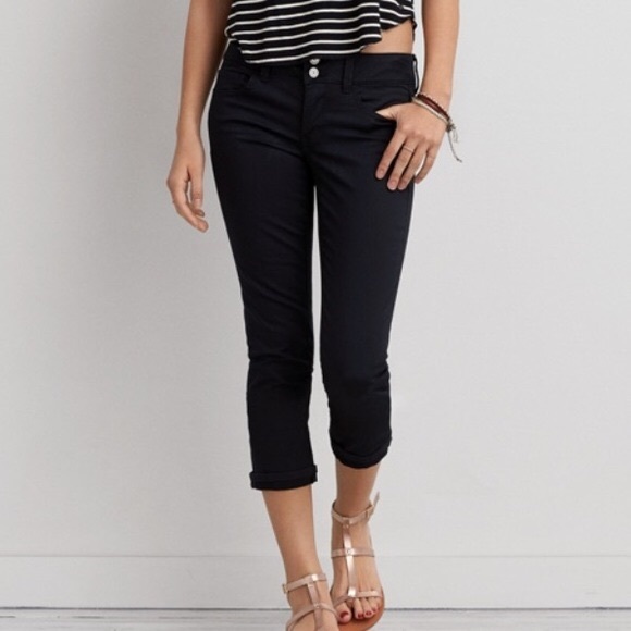 American Eagle Outfitters Pants - American Eagle AEO Artist Crop Stretch Black 14